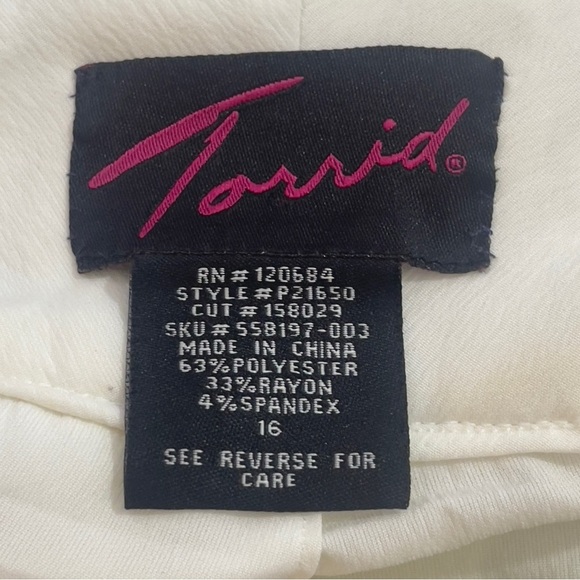 Torrid White Ponte Straight Leg Lined Dress Pant 16 - Picture 3 of 8